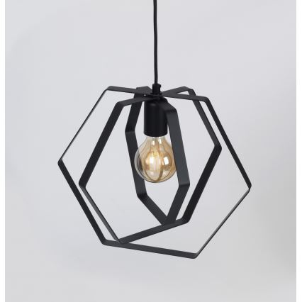 Підвісна люстра HEXAGON 3xE27/60W/230V чорний