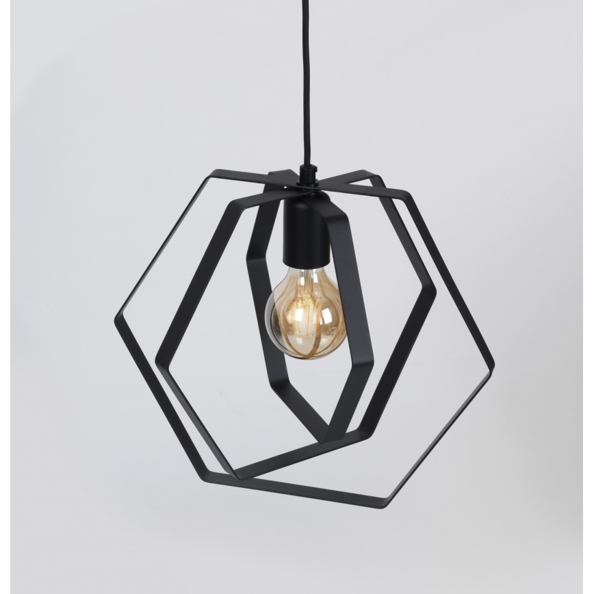 Підвісна люстра HEXAGON 3xE27/60W/230V чорний