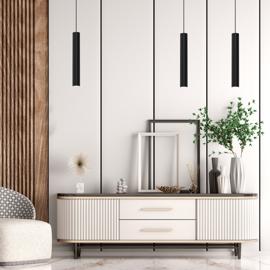 Підвісна люстра HUDSON 1xGU10/8W/230V чорний