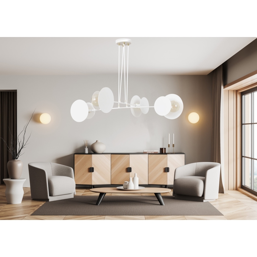 Підвісна люстра IDEA 4xE27/15W/230V білий