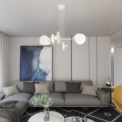 Підвісна люстра IDEA 4xE27/15W/230V білий