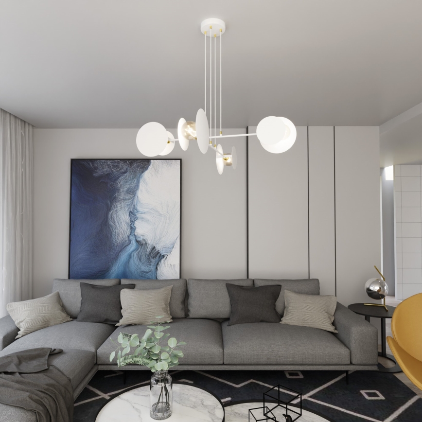 Підвісна люстра IDEA 4xE27/15W/230V білий