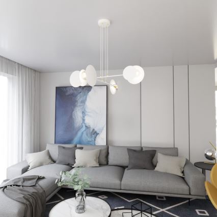Підвісна люстра IDEA 4xE27/15W/230V білий