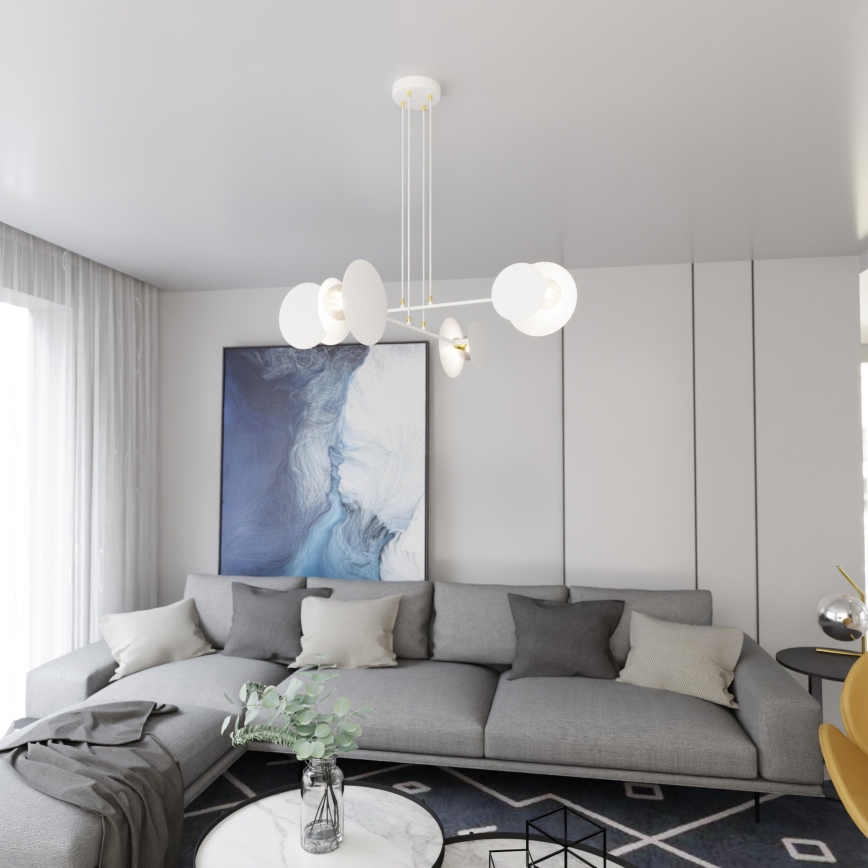 Підвісна люстра IDEA 4xE27/15W/230V білий