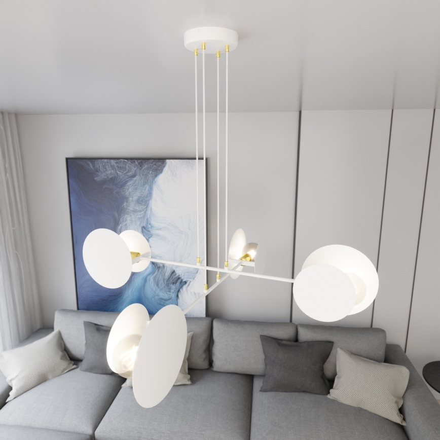 Підвісна люстра IDEA 4xE27/15W/230V білий