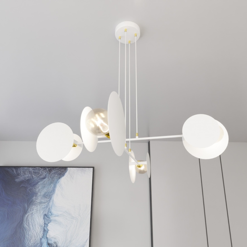 Підвісна люстра IDEA 4xE27/15W/230V білий