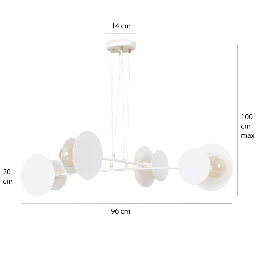 Підвісна люстра IDEA 4xE27/15W/230V білий