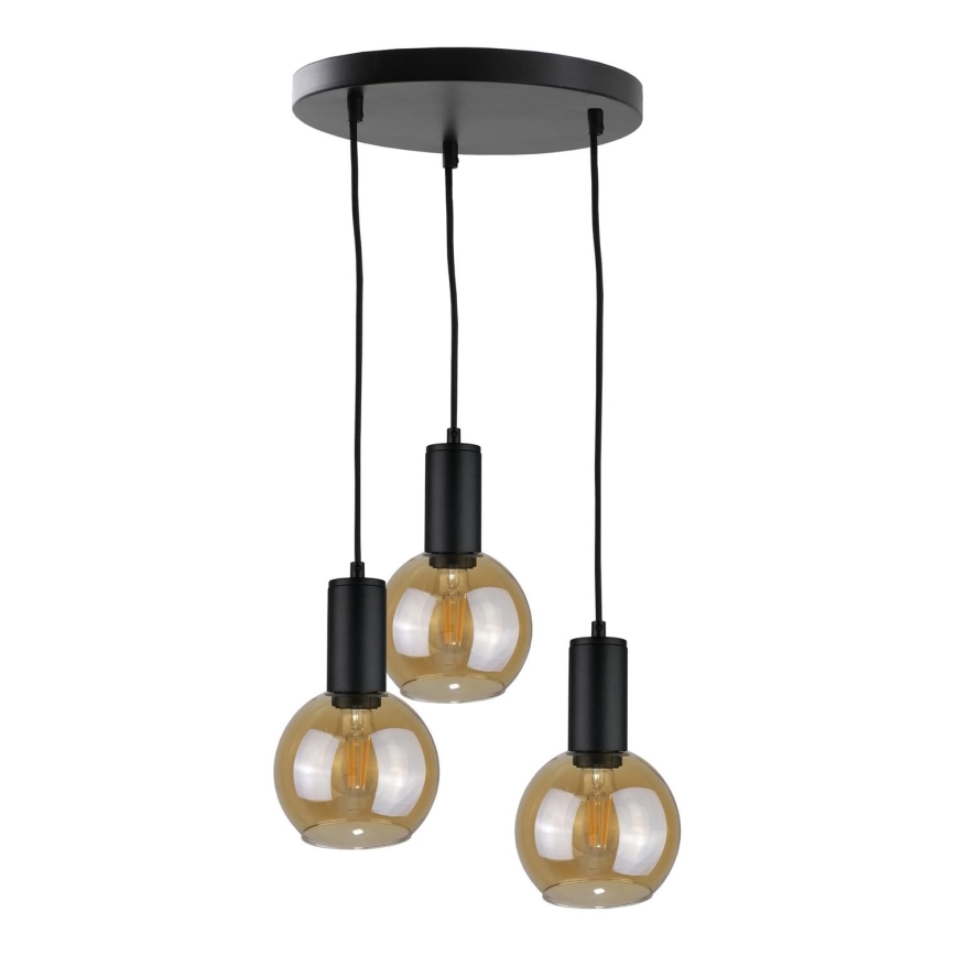 Підвісна люстра JANTAR BLACK 3xE27/60W/230V діаметр 30 см