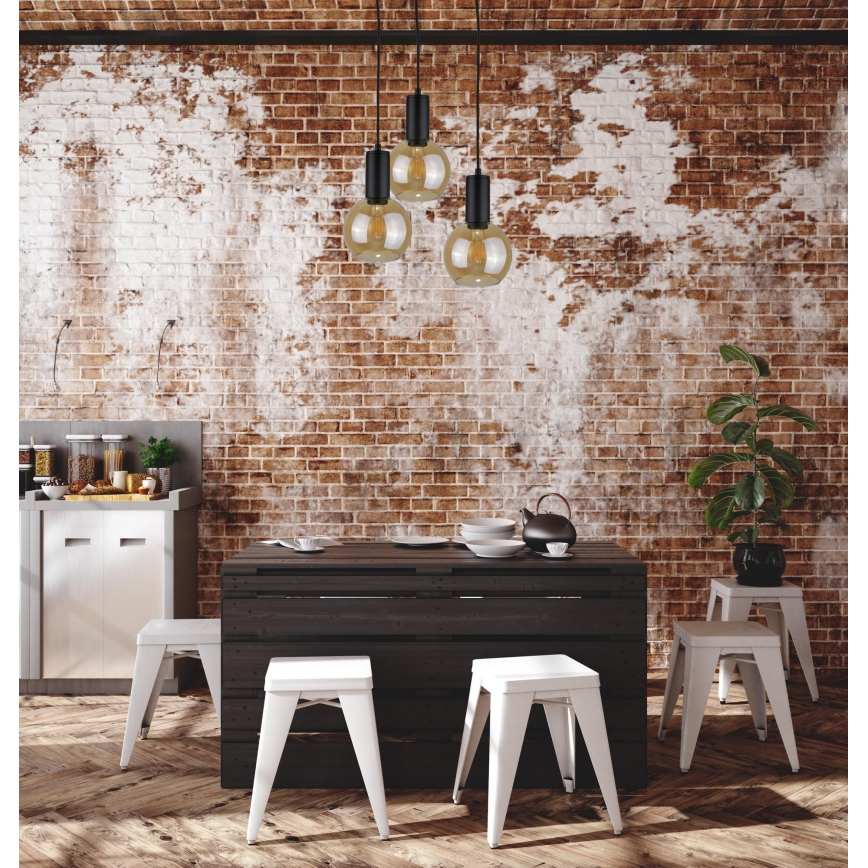 Підвісна люстра JANTAR BLACK 3xE27/60W/230V діаметр 30 см