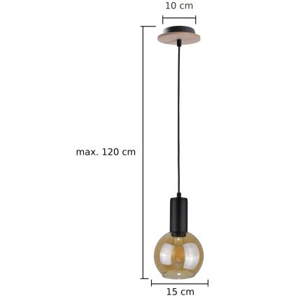 Підвісна люстра JANTAR WOOD 1xE27/60W/230V