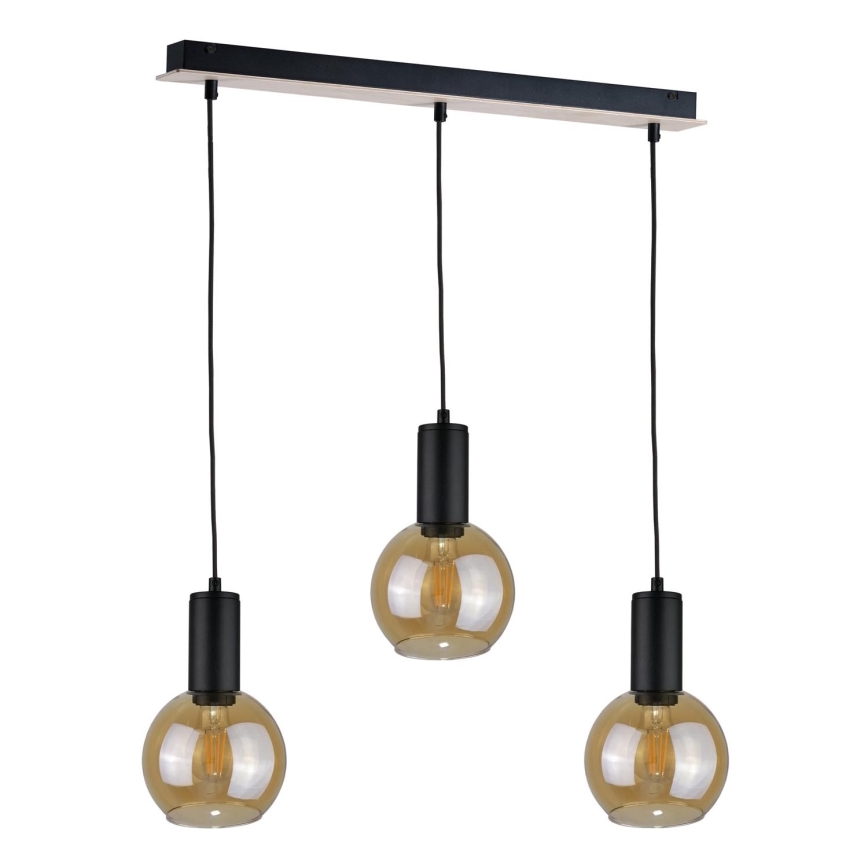 Підвісна люстра JANTAR WOOD 3xE27/60W/230V