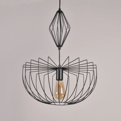 Підвісна люстра JASMINA 1xE27/20W/230V діаметр 40 см чорний