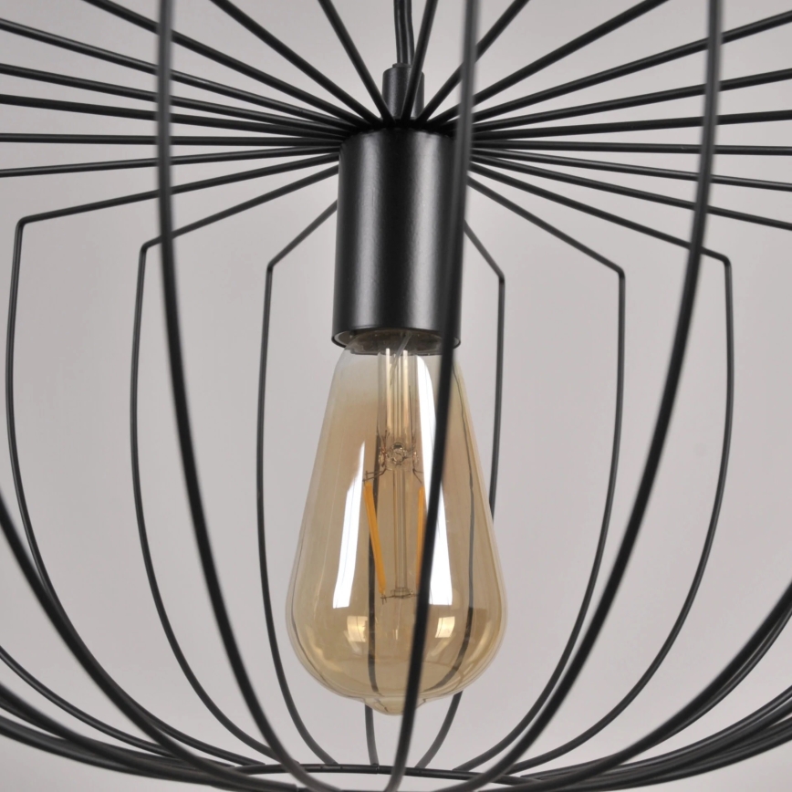 Підвісна люстра JASMINA 1xE27/20W/230V діаметр 40 см чорний