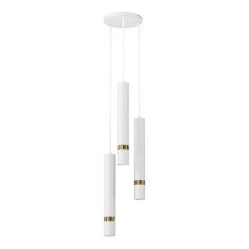 Підвісна люстра JOKER 3xGU10/8W/230V білий/золотий