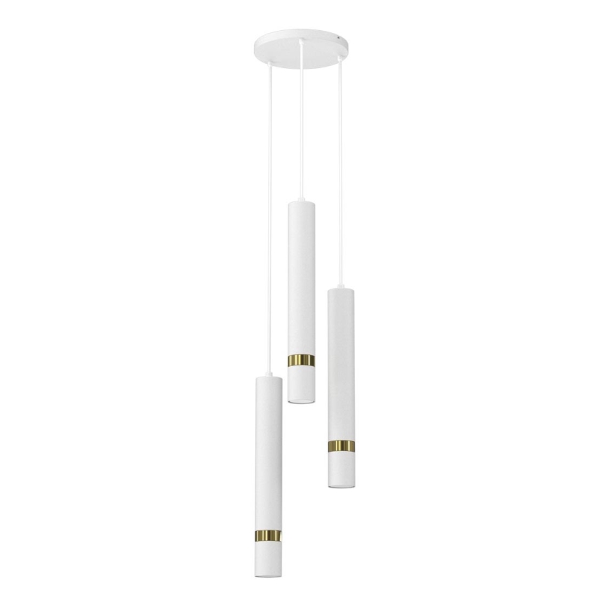 Підвісна люстра JOKER 3xGU10/8W/230V білий/золотий