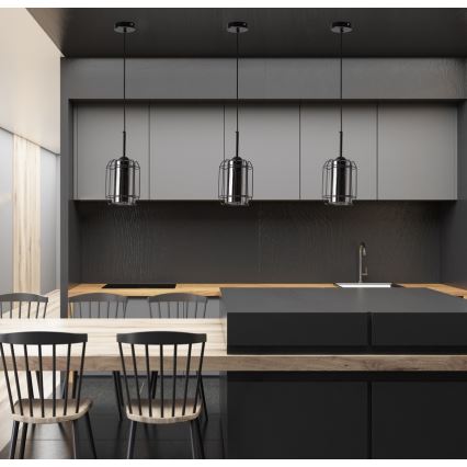 Підвісна люстра JONERA 1xE27/40W/230V чорний