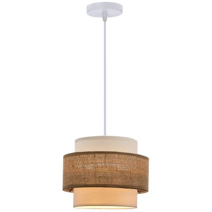 Підвісна люстра JUTA 1xE27/40W/230V коричневий/білий