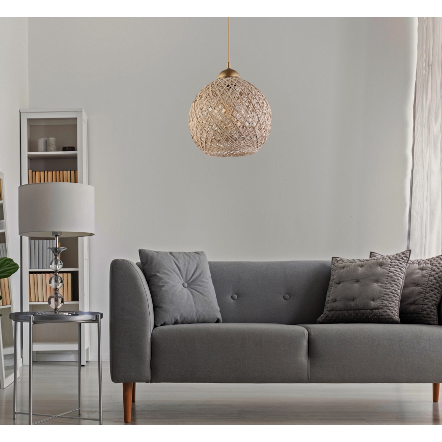 Підвісна люстра JUTE 1xE27/60W/230V бежевий