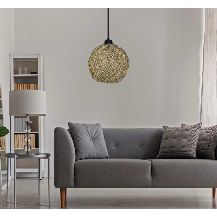 Підвісна люстра JUTE 1xE27/60W/230V жовтий