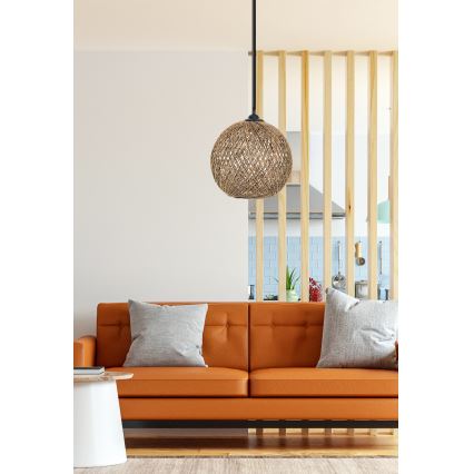 Підвісна люстра JUTE 1xE27/60W/230V коричневий
