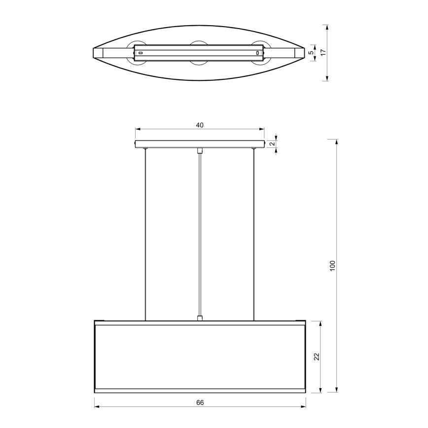 Підвісна люстра KAGA 3xE27/60W/230V чорний/золотий