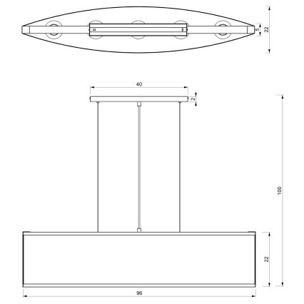 Підвісна люстра KAGA 5xE27/60W/230V чорний/золотий