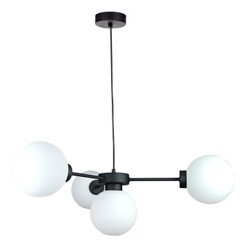 Підвісна люстра KALIOPE 4xE14/50W/230V чорний/білий