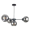 Підвісна люстра KALIOPE 6xE27/60W/230V чорний/димчастий чорний