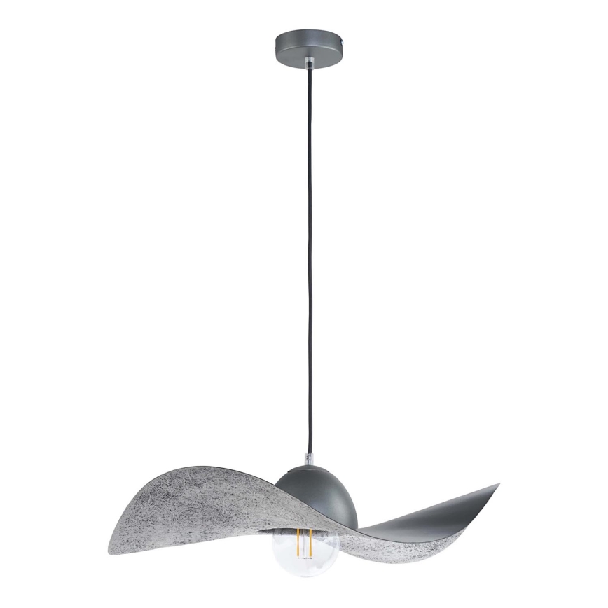 Підвісна люстра KAPELLO 1xE27/60W/230V діаметр 55 cm сірий/срібний