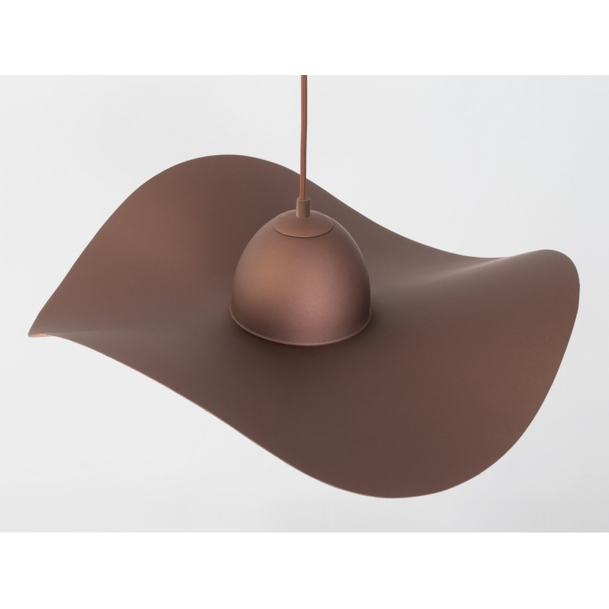 Підвісна люстра KAPELLO 1xE27/60W/230V діаметр 55 см коричневий/мідний