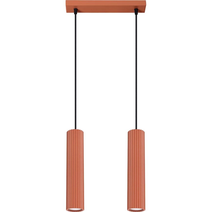 Підвісна люстра KARBON 2xGU10/10W/230V червоний
