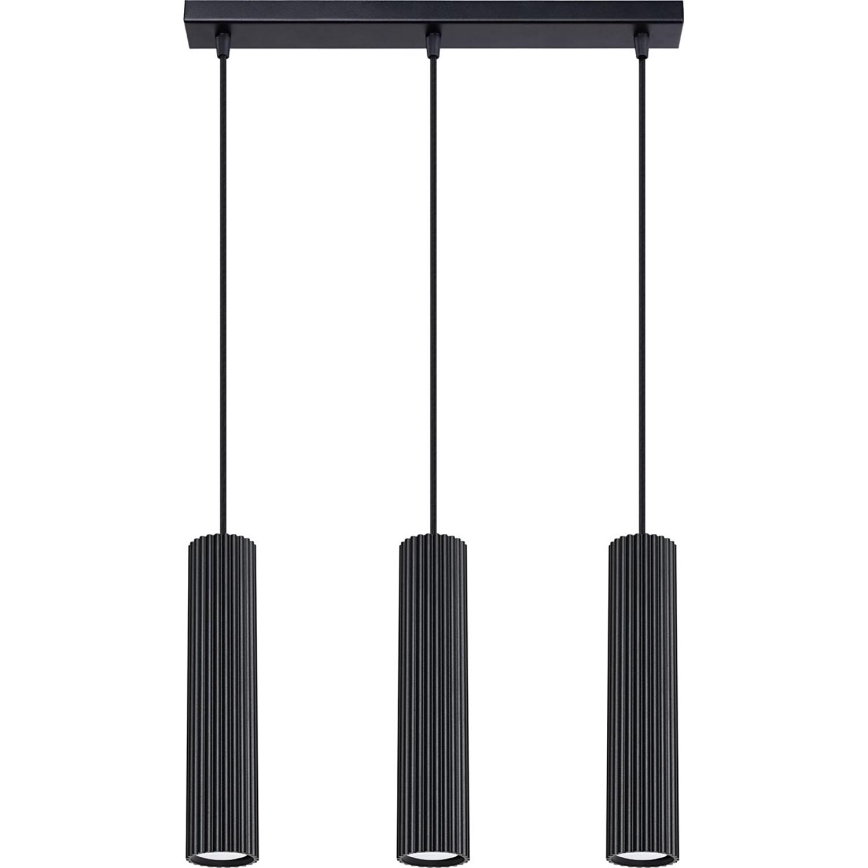 Підвісна люстра KARBON 3xGU10/10W/230V чорний
