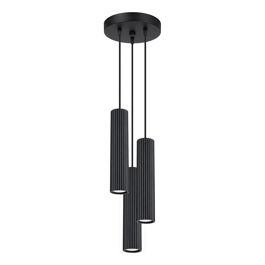 Підвісна люстра KARBON 3xGU10/10W/230V чорний