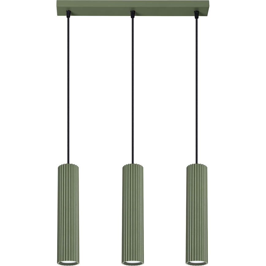 Підвісна люстра KARBON 3xGU10/10W/230V зелений