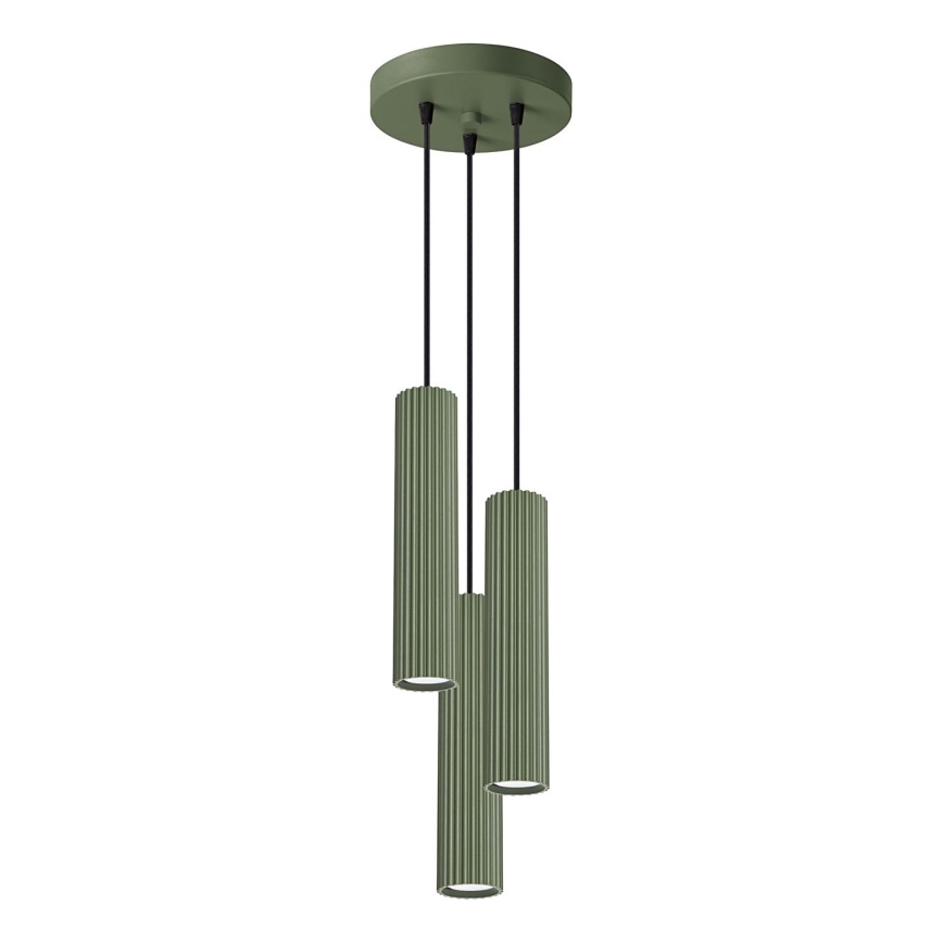 Підвісна люстра KARBON 3xGU10/10W/230V зелений