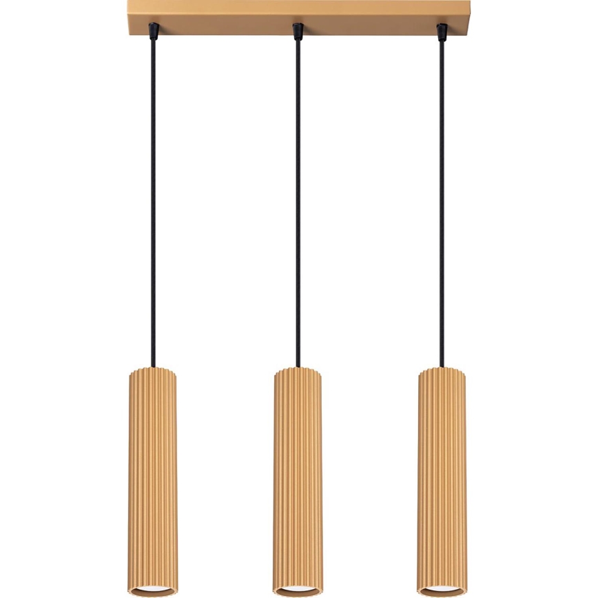Підвісна люстра KARBON 3xGU10/10W/230V золотий