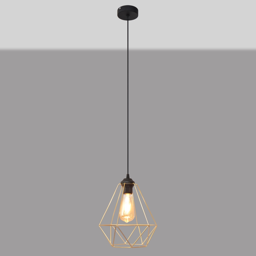Підвісна люстра KARO 1xE27/15W/230V золотий/чорний