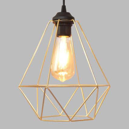 Підвісна люстра KARO 2xE27/15W/230V золотий/чорний