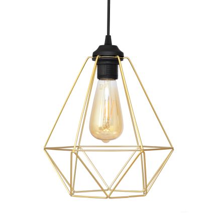 Підвісна люстра KARO 2xE27/15W/230V золотий/чорний