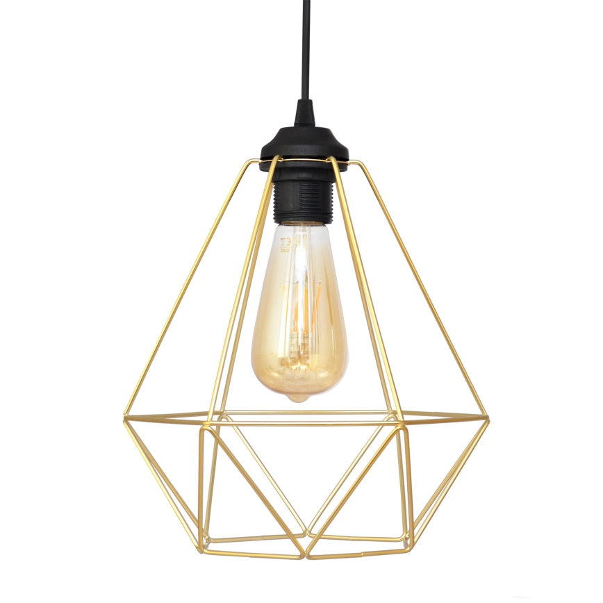 Підвісна люстра KARO 2xE27/15W/230V золотий/чорний