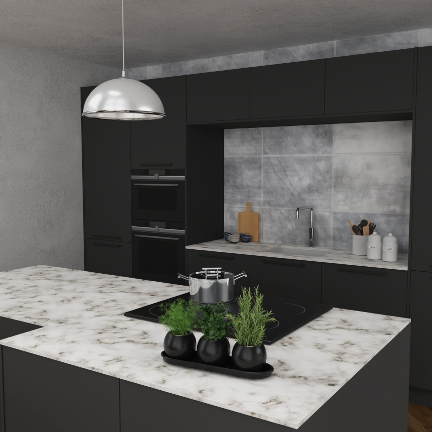 Підвісна люстра KITCHEN 1xE27/15W/230V білий/глянцевий хром