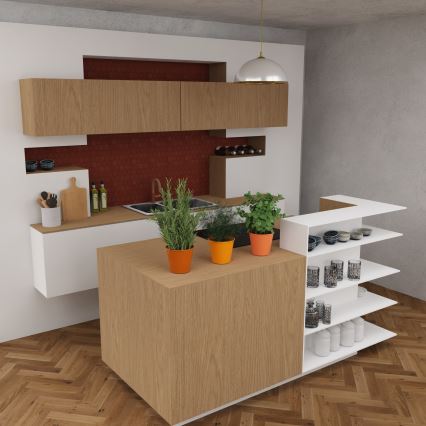 Підвісна люстра KITCHEN 1xE27/15W/230V білий/золотий