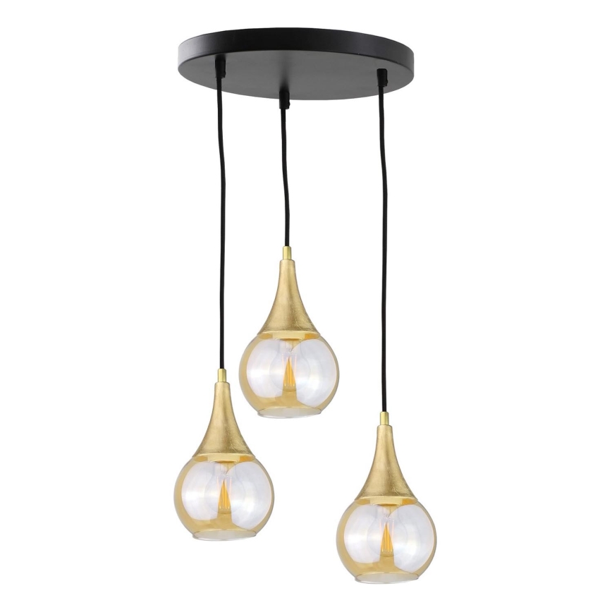 Підвісна люстра LACRIMA HONEY 3xE27/60W/230V діаметр 30 см