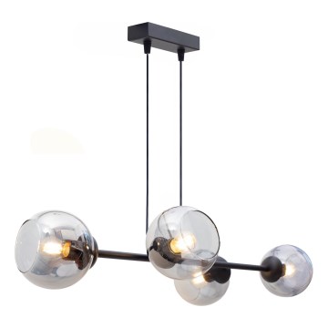 Підвісна люстра LATIL 4xE27/60W/230V чорний