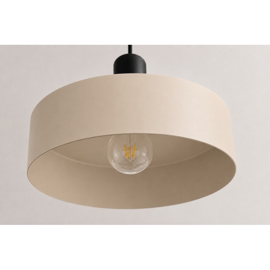 Підвісна люстра LATTE 3xE27/60W/230V бежевий/чорний