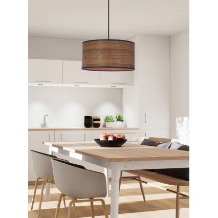 Підвісна люстра LEGNO 1xE27/40W/230V діаметр 30 см коричневий