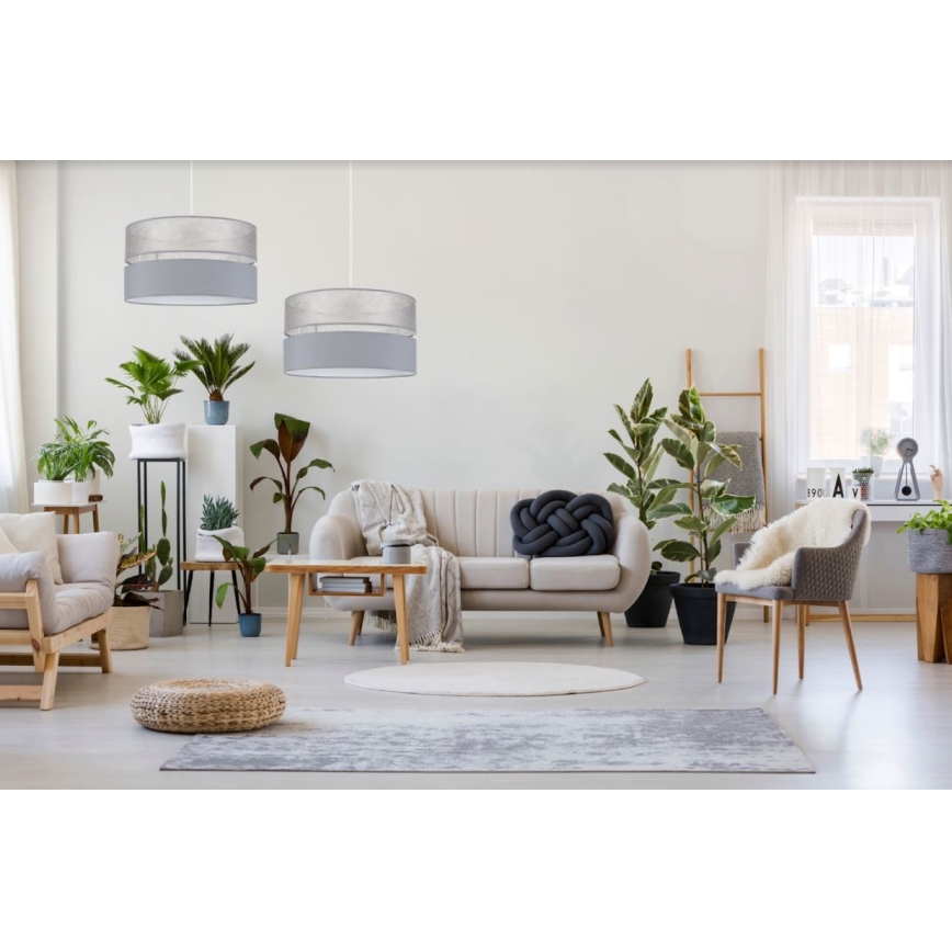 Підвісна люстра LIMA 1xE27/60W/230V сірий