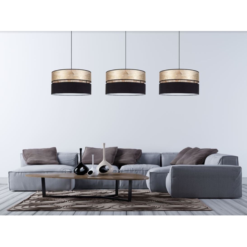 Підвісна люстра LIMA 1xE27/60W/230V золотий/чорний