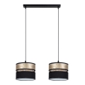 Підвісна люстра LIMA 2xE27/60W/230V золотий/чорний