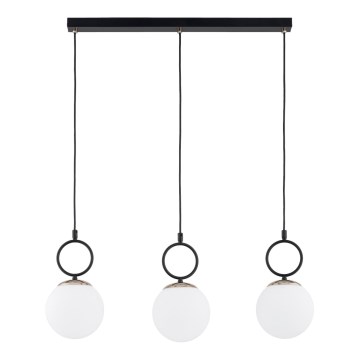 Підвісна люстра LISTER 3xE14/10W/230V чорний/білий